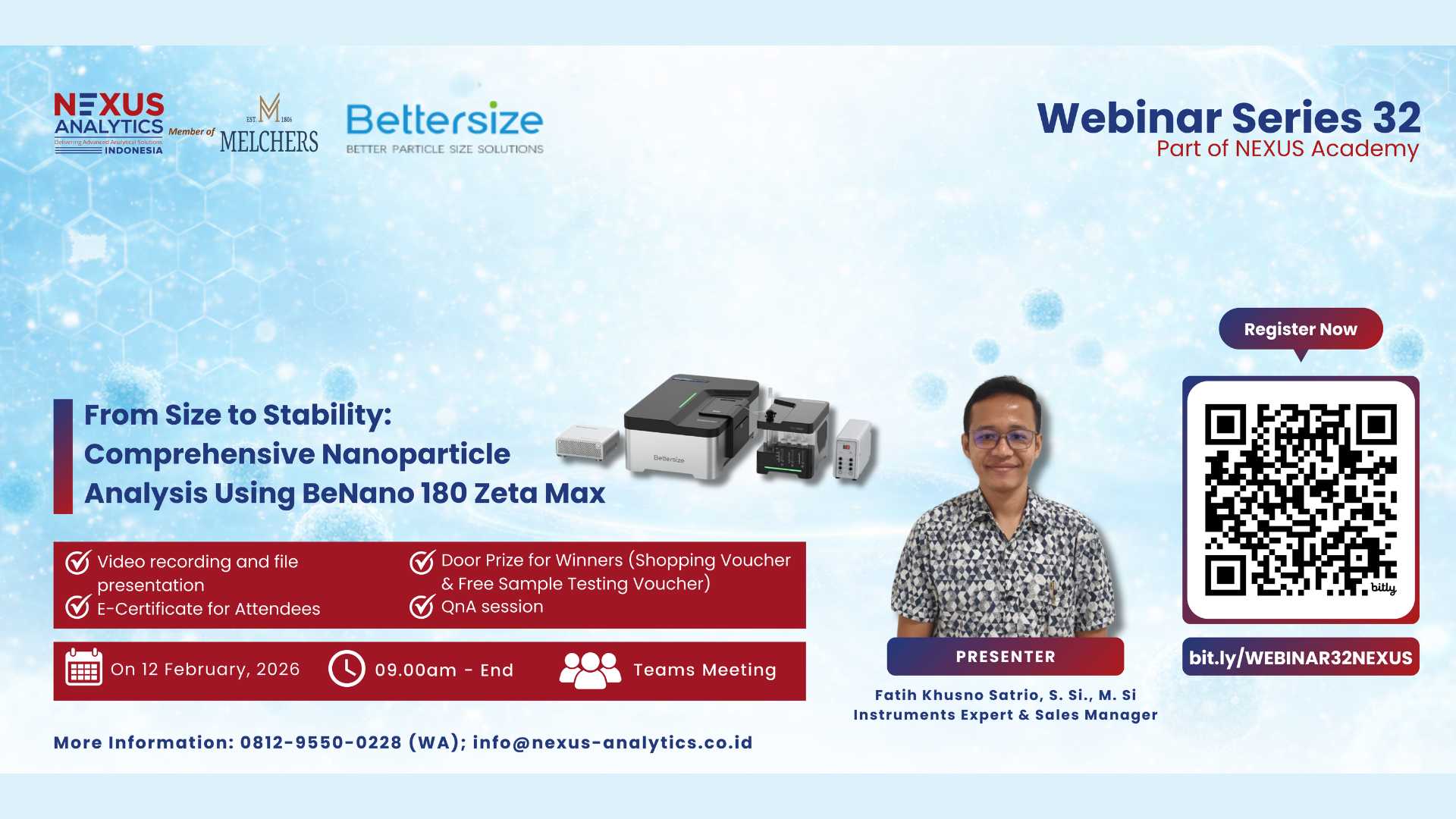 WEBINAR SERIES 32 - From Size to Stability : Comprehensive Nanoparticle Analysis Using Benano 180 Zeta Max