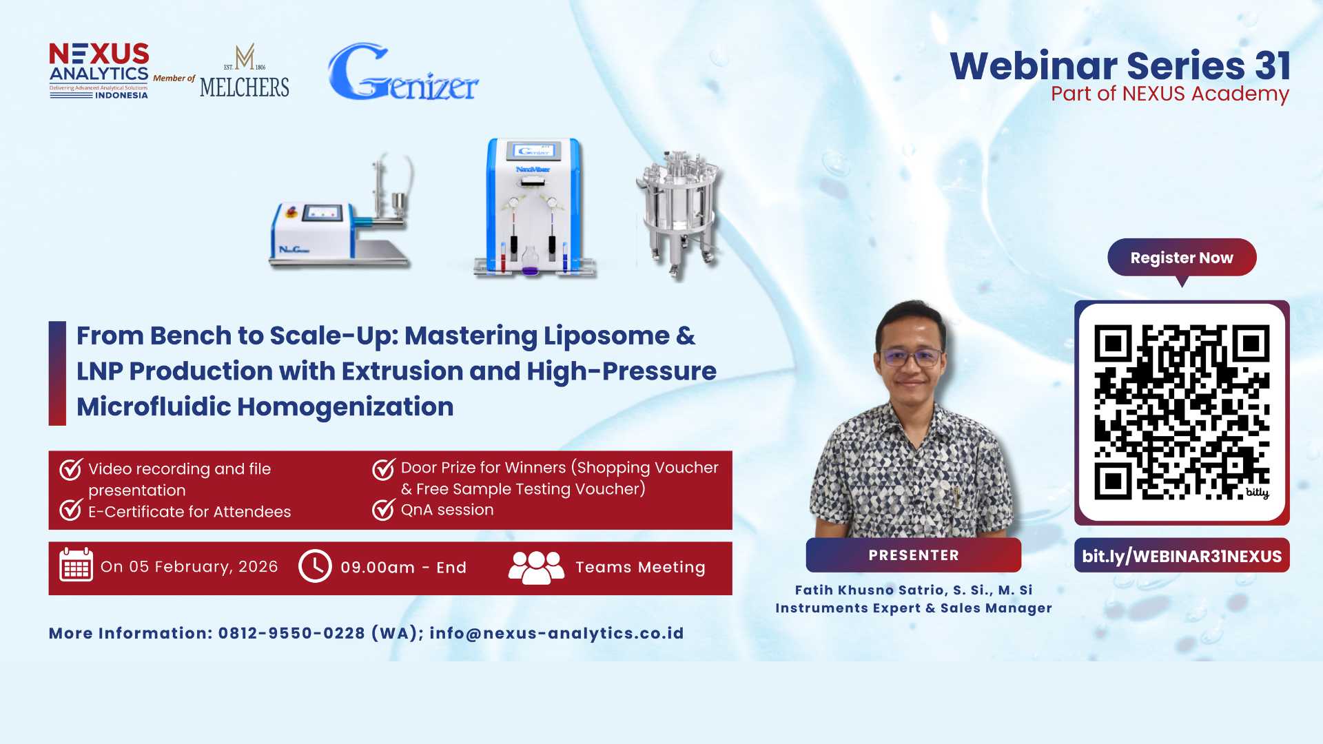 WEBINAR SERIES 31 - From Bench to Scale-Up : Mastering Liposome & LNP Production with Extrusion and High-Pressure Microfluidic Homgenization